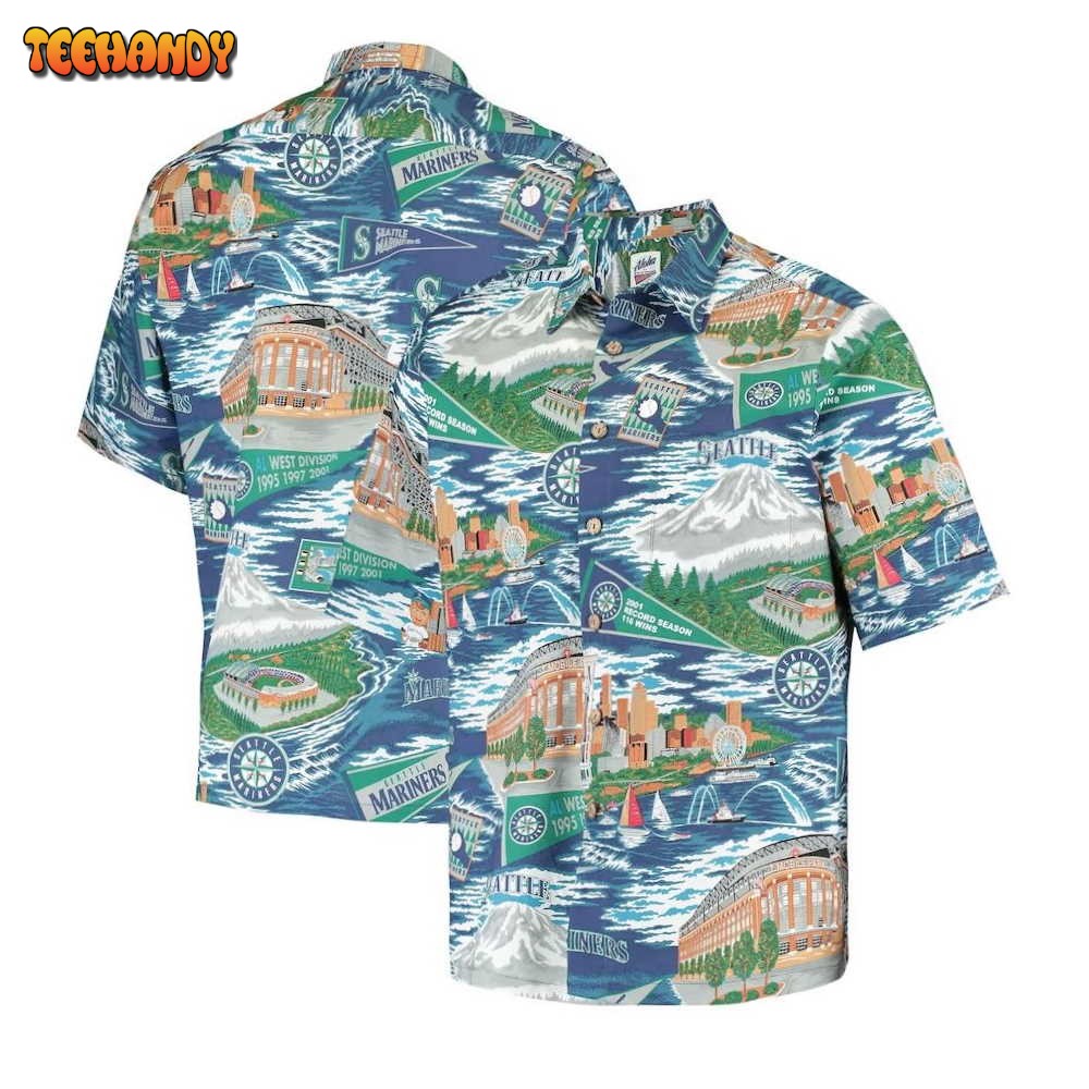 Seattle Mariners Navy Scenic Hawaiian Shirt