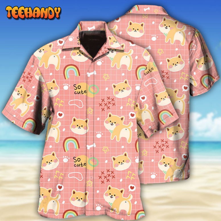 Shiba Inu Cute Cainbow Hawaiian Shirt