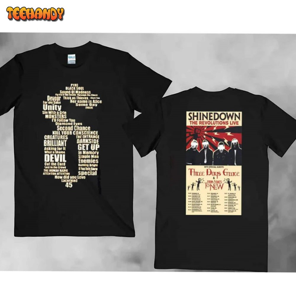 Shinedown Band 2023 Tour Shirt, The Revolutions Live Tour Shinedown T-shirt