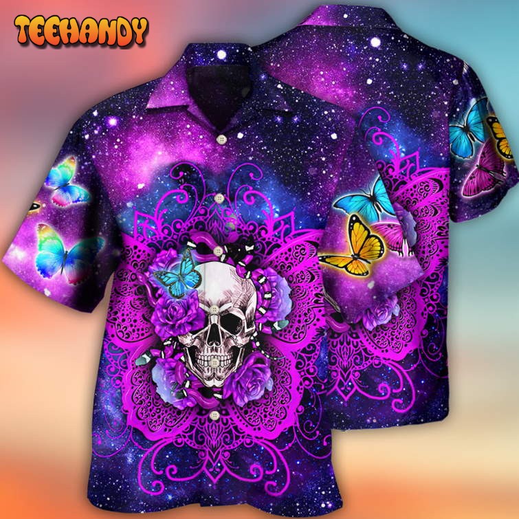 Skull Butterfly Snake Lighting Flower Hawaiian Shirt