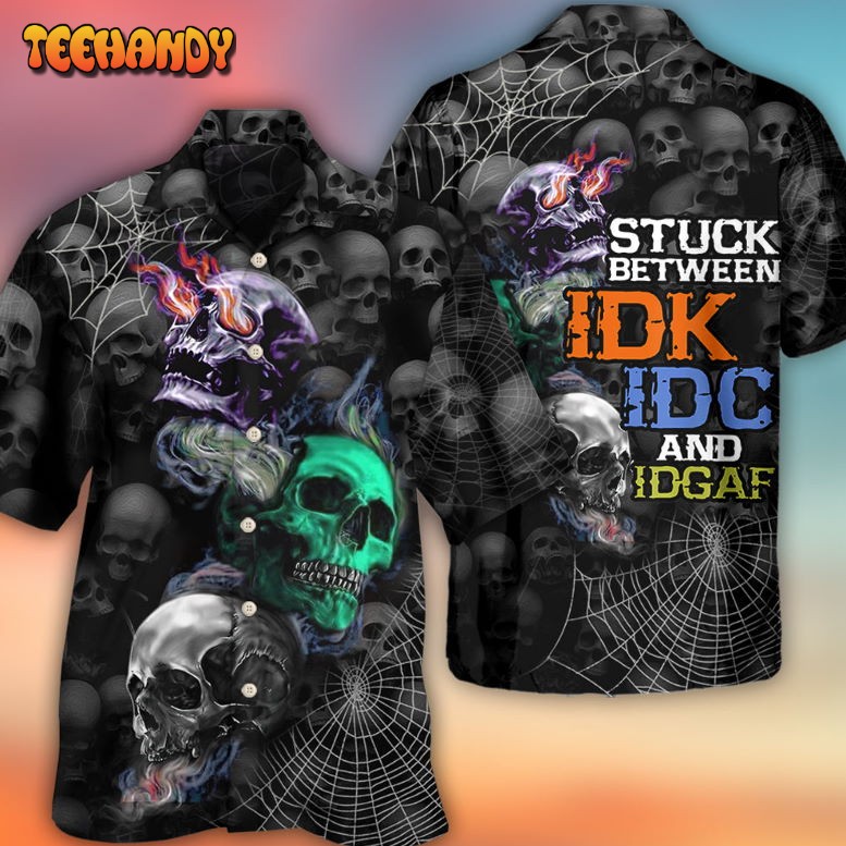 Skull Dark Colorful Burning Hawaiian Shirt