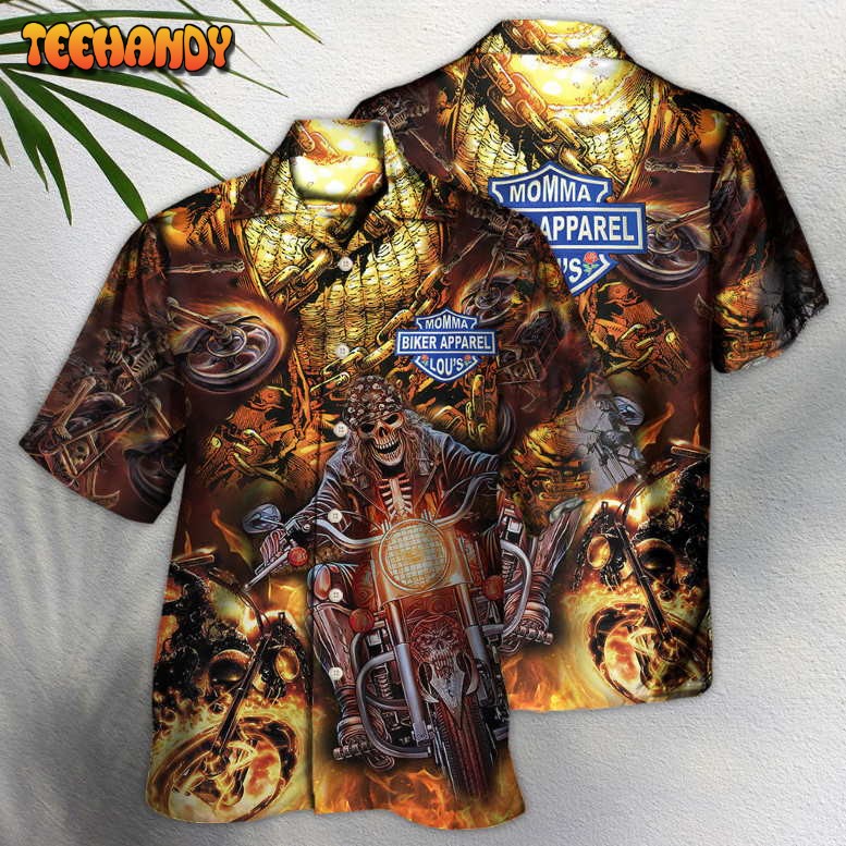 Skull Motorcycle Racing Fast Fire New Style Hawaiian Shirt