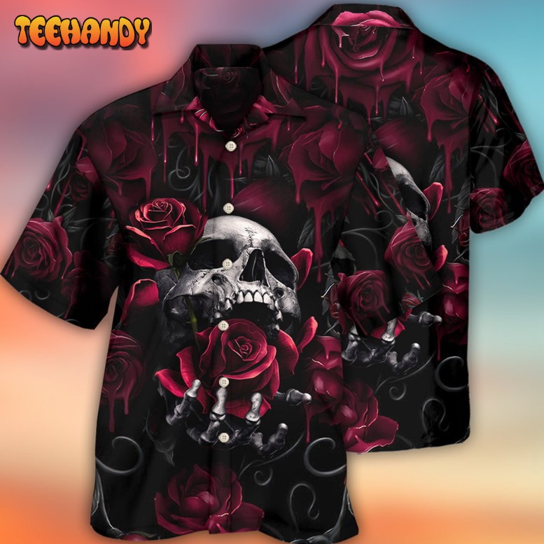 Skull Rose Blood Dark Screaming Hawaiian Shirt