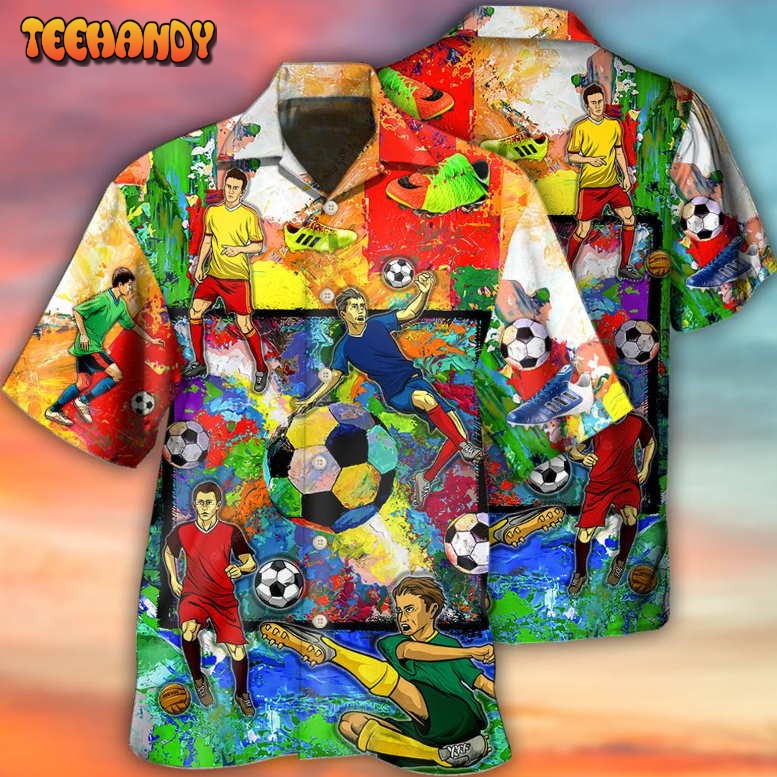 Soccer Style Colorful Hawaiian Shirt