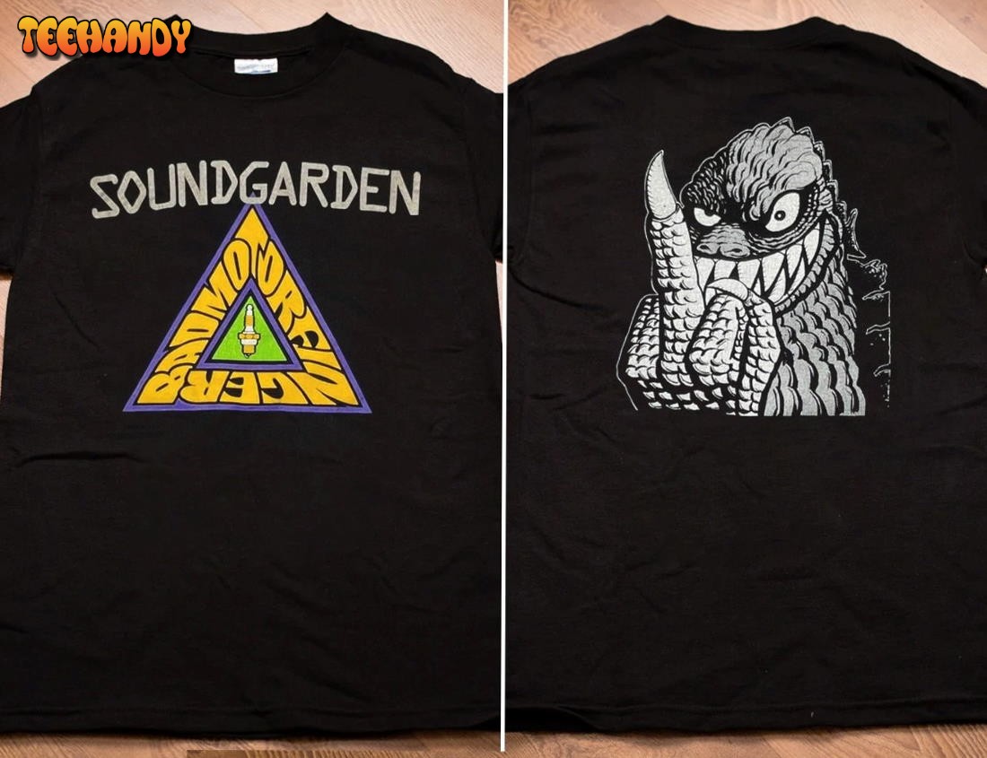 Soundgarden Bad Motor Finger Godzilla Middle Finger Tour 1991 T-Shirt