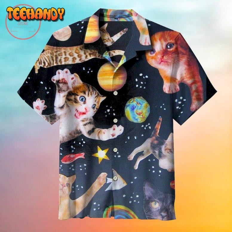 Space cat Hawaiian shirt