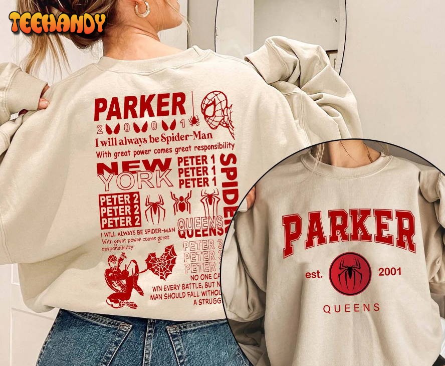 Spiderman Double Sides Sweatshirt, Marvel Peter Parker Shirt