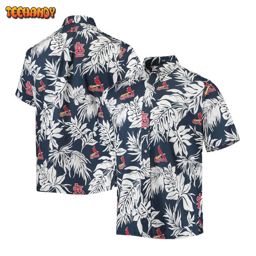 St. Louis Cardinals Navy Aloha Hawaiian Shirt