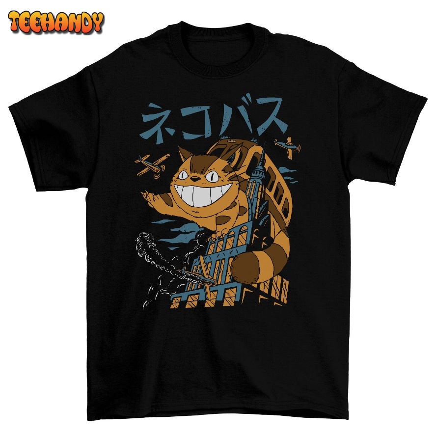 The Bus Cat Men’s T-Shirt Japanese Animation T Shirt