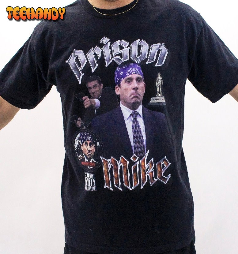 The Office Prison Mike Shirt Michael Scott Funny 90’s Retro Bootleg Rap T Shirt