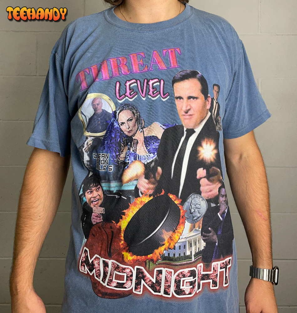 The Office Shirt Threat Level Midnight Michael Scott Bootleg Rap T Shirt