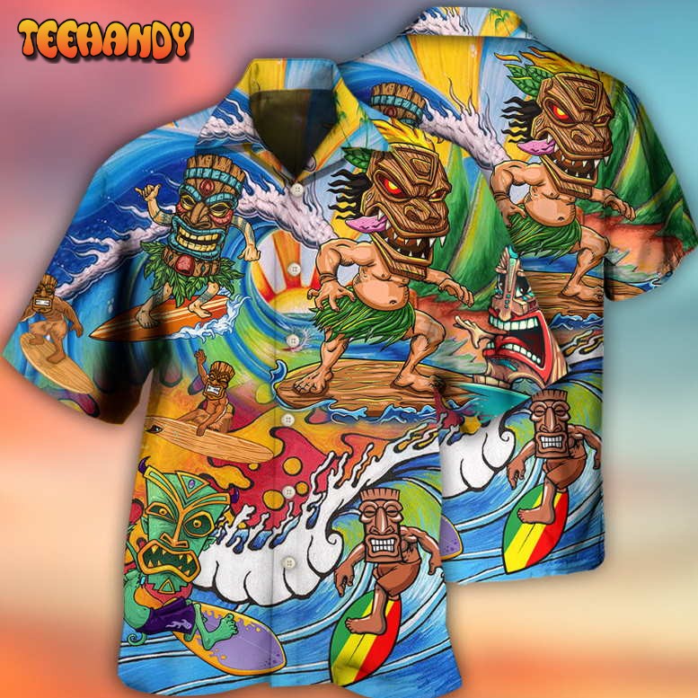 Tiki Surfing Style With Pretty Painting Hawaiian Shirt