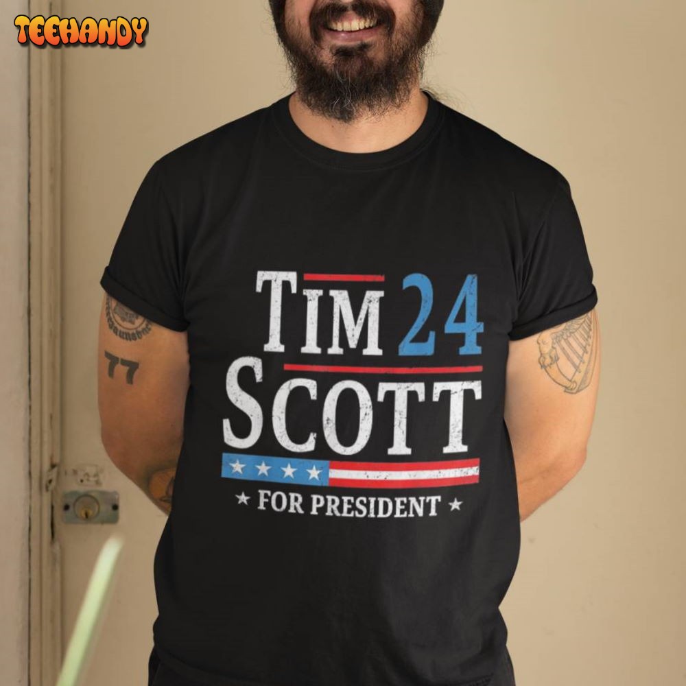 Tim Scott 2024 For President Election Campaign Us Flag Shirt