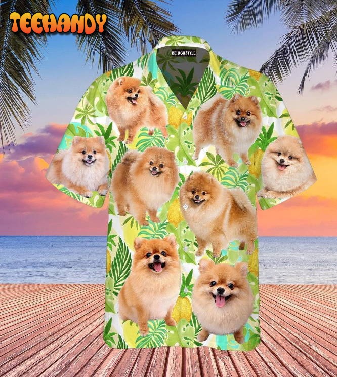 Tropical Pineapple Pomeranian Hawaiian Shirt