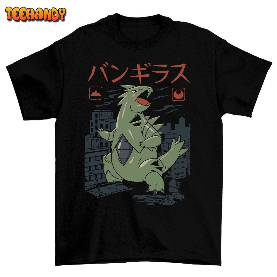 Tyranitar Monster Men’s T-Shirt Japanese Animation Top Kaiju Themed Shirts