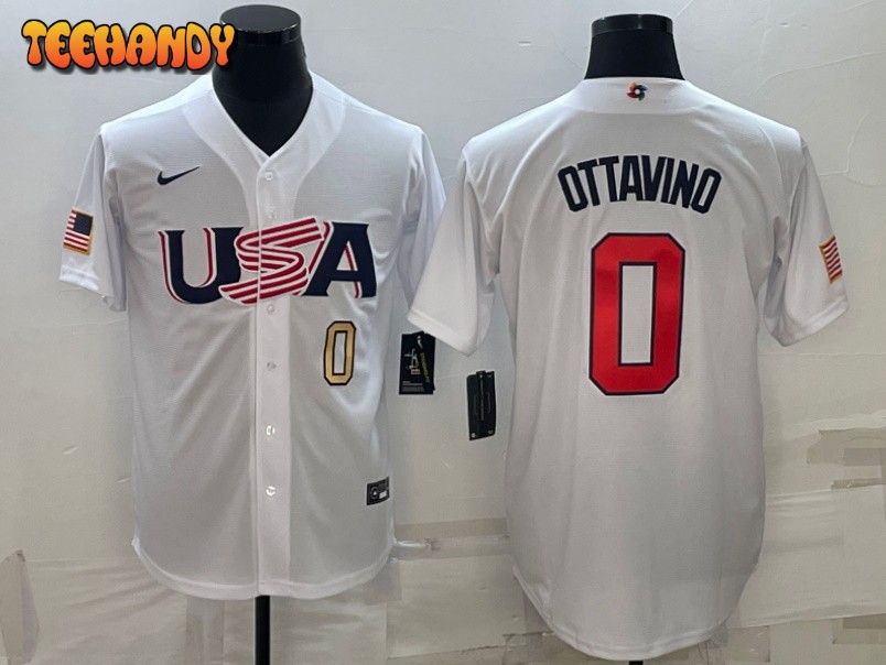 USA Adam Ottavino White Gold 2023 World Baseball Classic Jersey