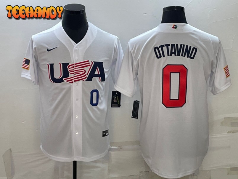 USA Adam Ottavino White Navy 2023 World Baseball Classic Jersey