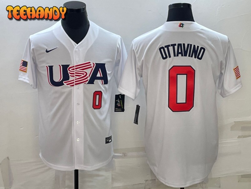 USA Adam Ottavino White Red 2023 World Baseball Classic Jersey