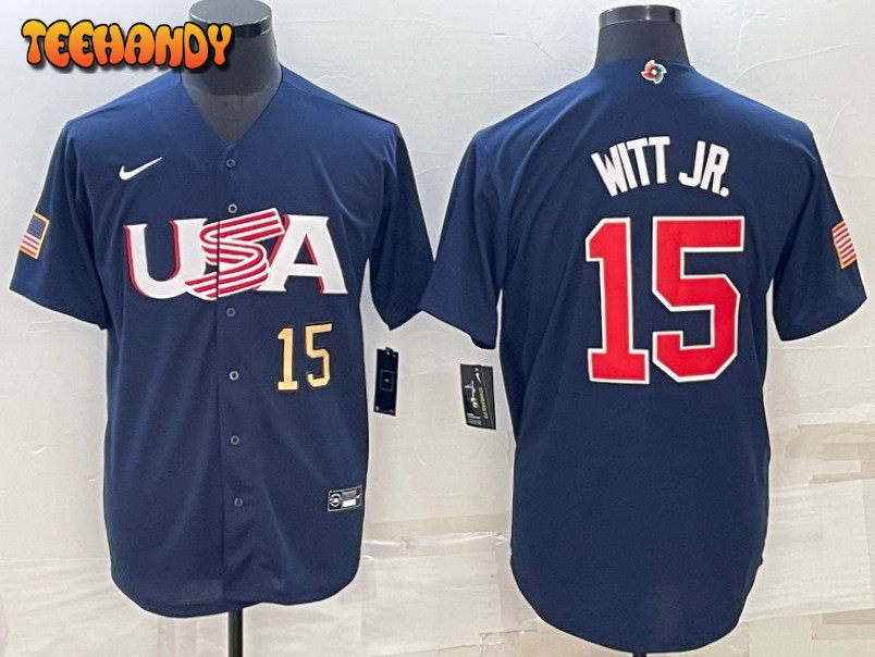 USA Bobby Witt Jr. Navy Gold 2023 World Baseball Classic Jersey