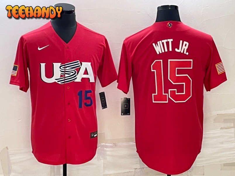 USA Bobby Witt Jr. Red Navy 2023 World Baseball Classic Jersey