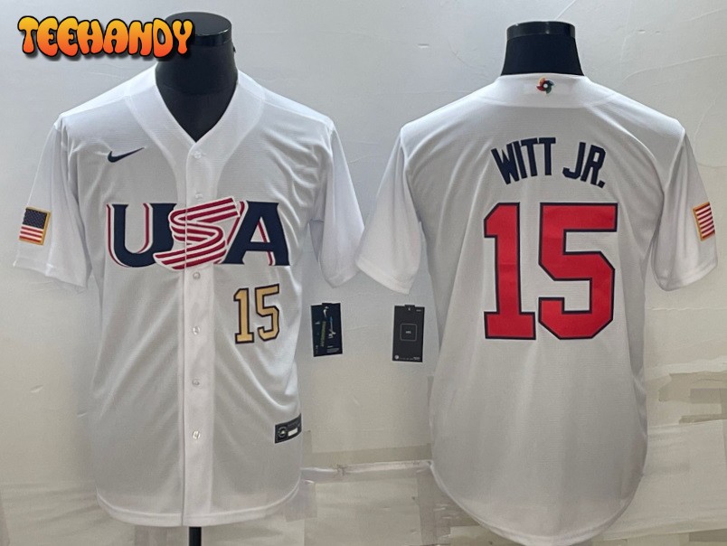 USA Bobby Witt Jr. White Gold 2023 World Baseball Classic Jersey