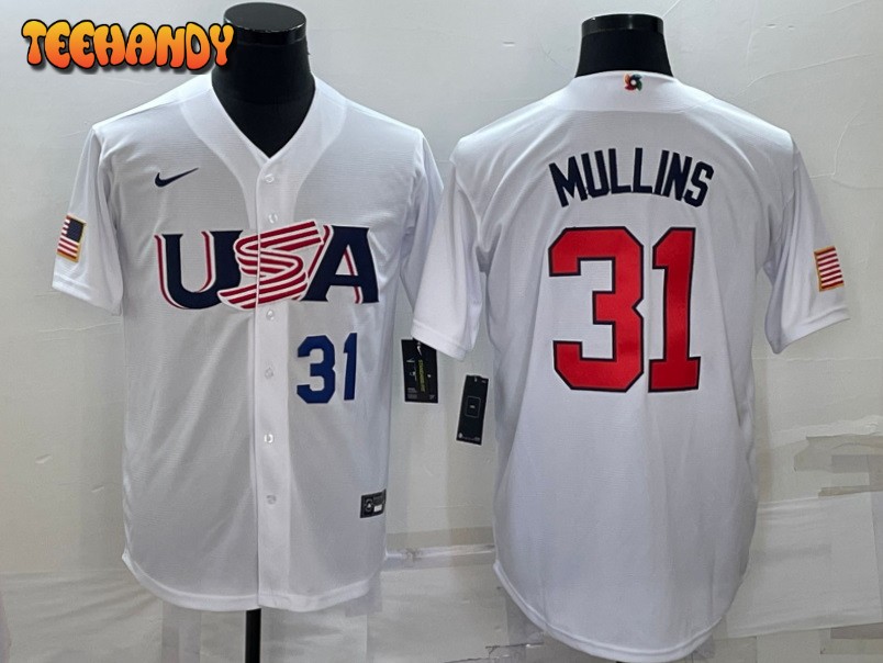 USA Cedric Mullins White Navy 2023 World Baseball Classic Jersey