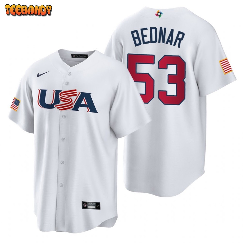 USA David Bednar White 2023 World Baseball Classic Jersey