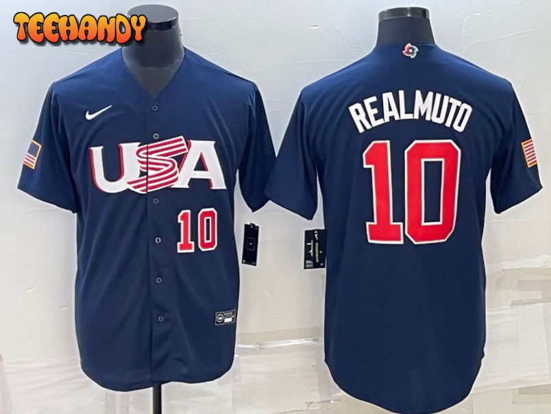 USA J.T. Realmuto Navy Red 2023 World Baseball Classic Jersey