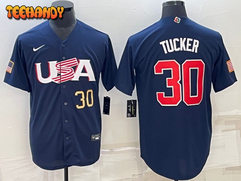 USA Kyle Tucker Navy Gold 2023 World Baseball Classic Jersey