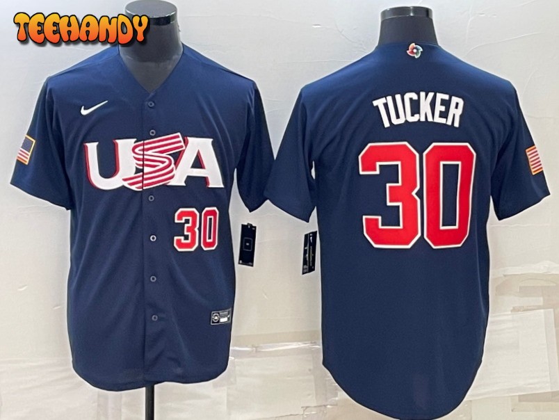 USA Kyle Tucker Navy Red 2023 World Baseball Classic Jersey