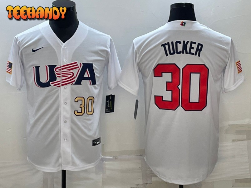 USA Kyle Tucker White Gold 2023 World Baseball Classic Jersey