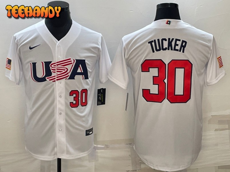 USA Kyle Tucker White Red 2023 World Baseball Classic Jersey