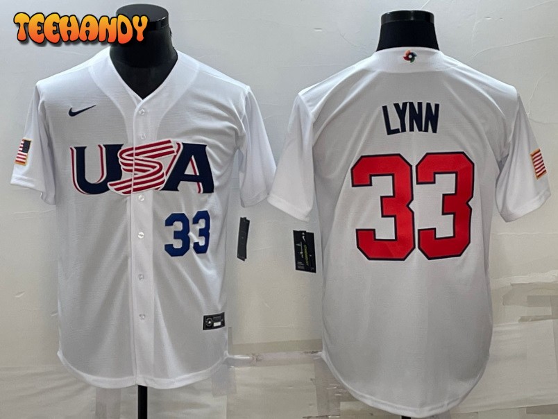 USA Lance Lynn White Navy 2023 World Baseball Classic Jersey