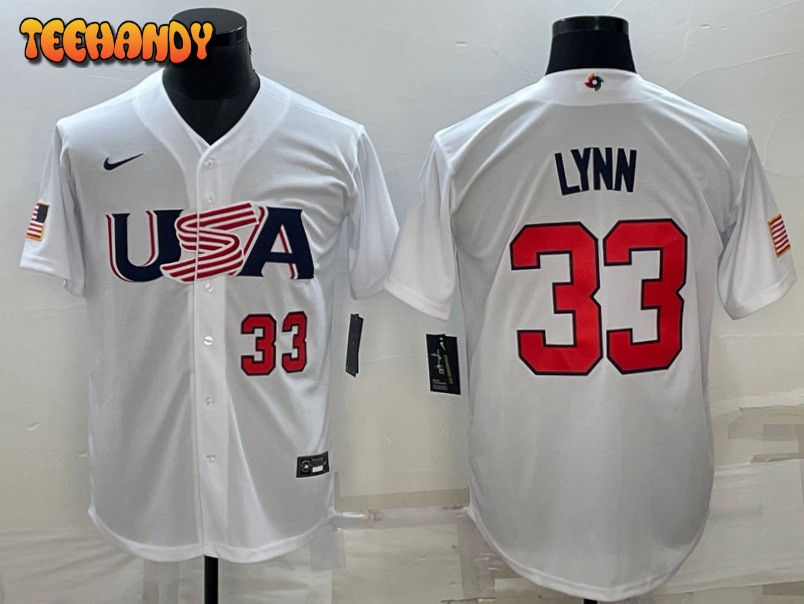 USA Lance Lynn White Red 2023 World Baseball Classic Jersey