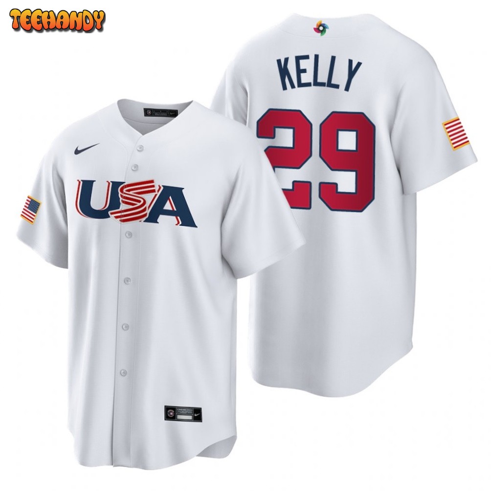 USA Merrill Kelly White 2023 World Baseball Classic Jersey