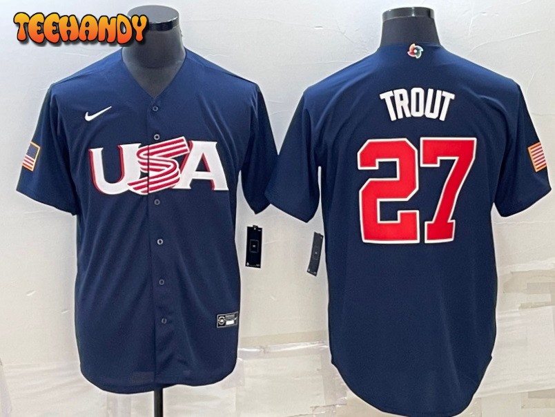 USA Mike Trout Navy 2023 World Baseball Classic Jersey