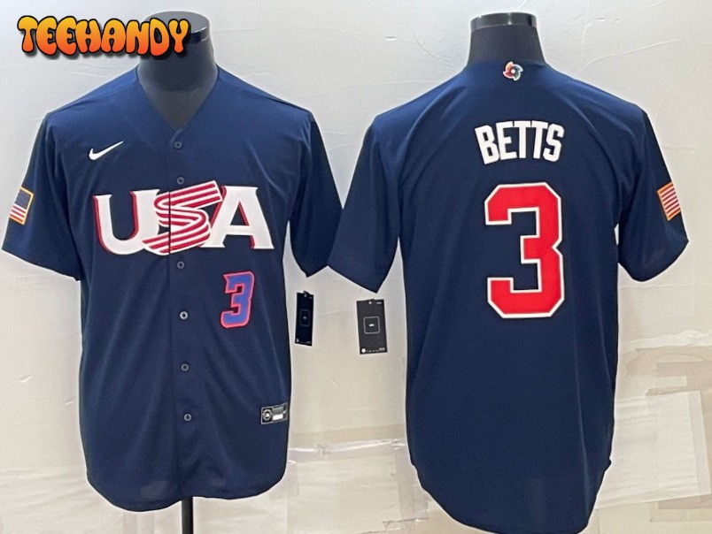 USA Mookie Betts Navy Royal 2023 World Baseball Classic Jersey