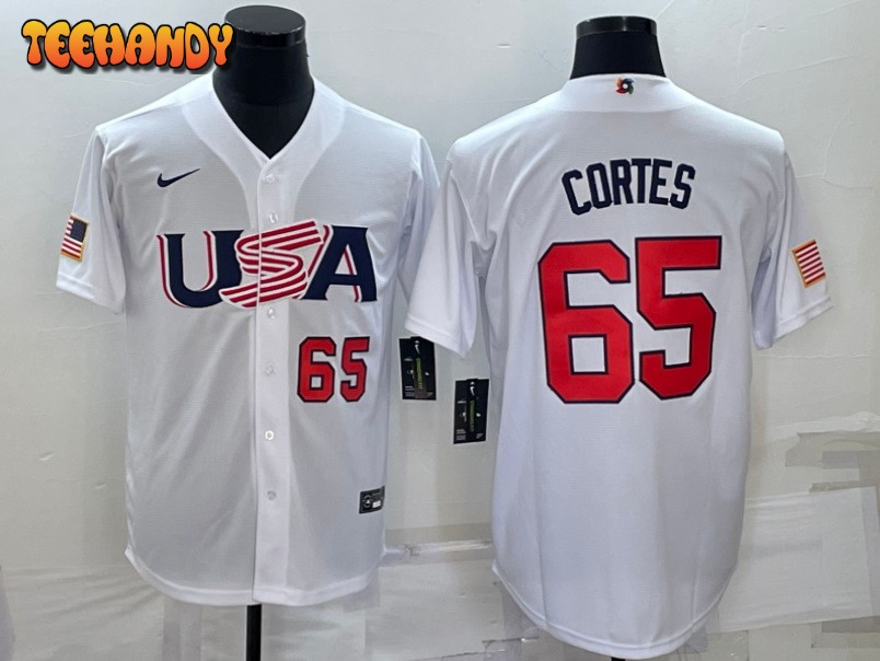 USA Nestor Cortes Jr. White Red 2023 World Baseball Classic Jersey