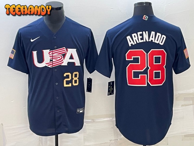 USA Nolan Arenado Navy Gold 2023 World Baseball Classic Jersey