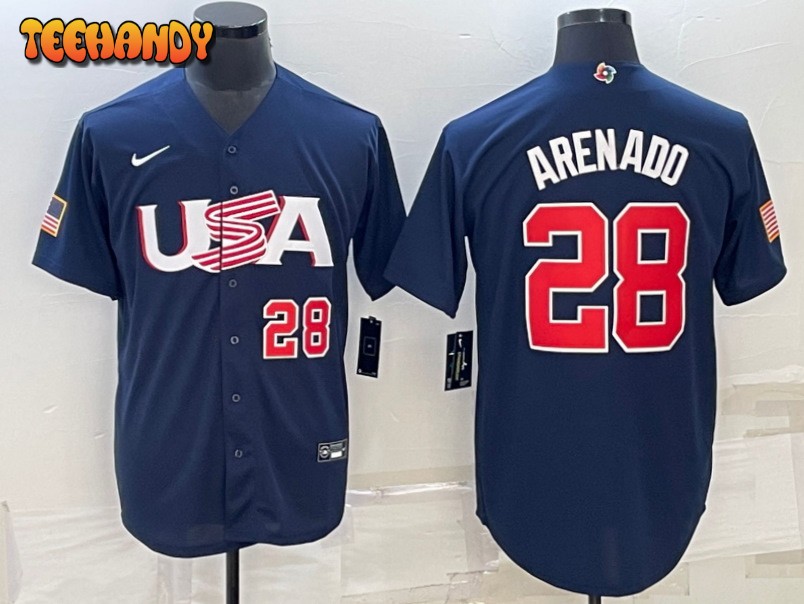 USA Nolan Arenado Navy Red 2023 World Baseball Classic Jersey