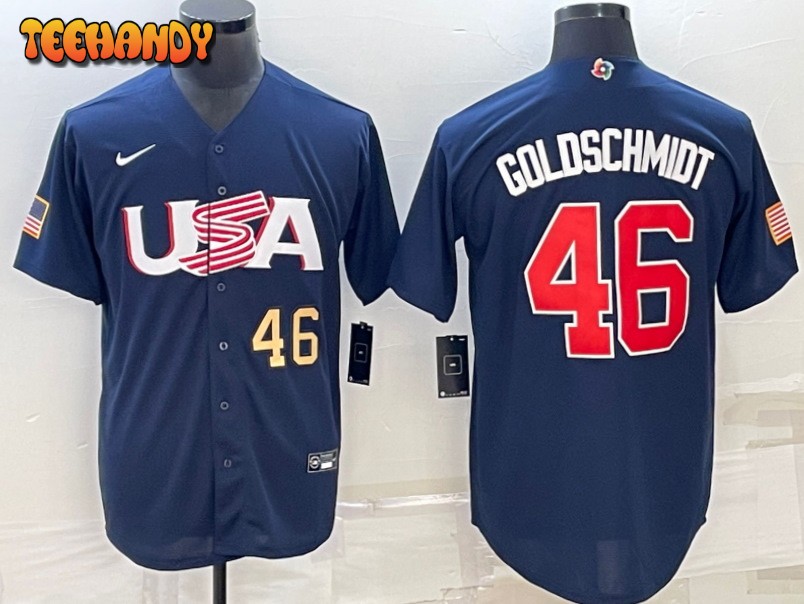 USA Paul Goldschmidt Navy Gold 2023 World Baseball Classic Jersey