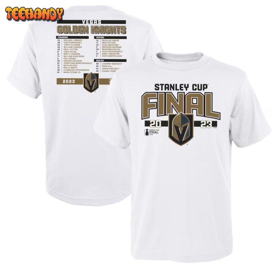 Vegas Golden Knights Youth 2023 Stanley Cup Final Roster T-Shirt