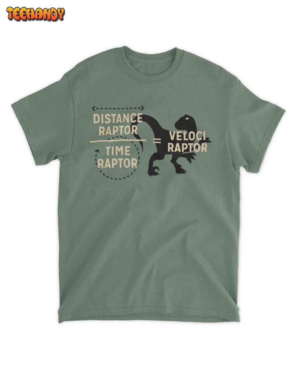 Velociraptor Distance Over Time Raptor Punny Science Joke T-Shirt