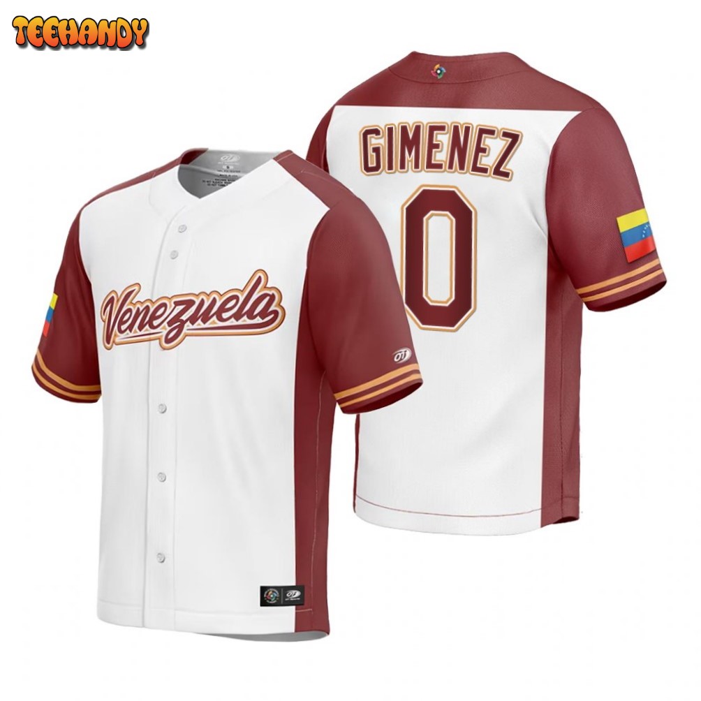 Venezuela Andres Gimenez White Replica 2023 World Baseball Classic Jersey