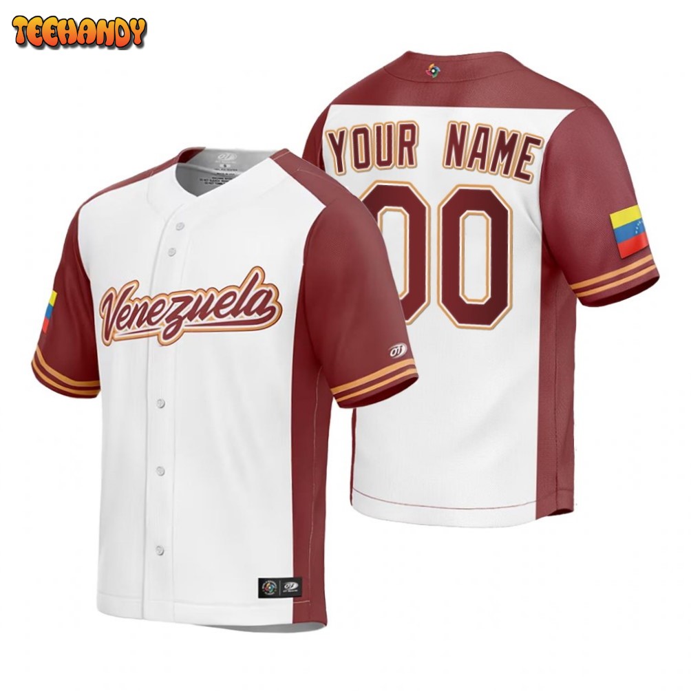 Venezuela Custom White Replica Venezuela 2023 World Baseball Classic Jersey