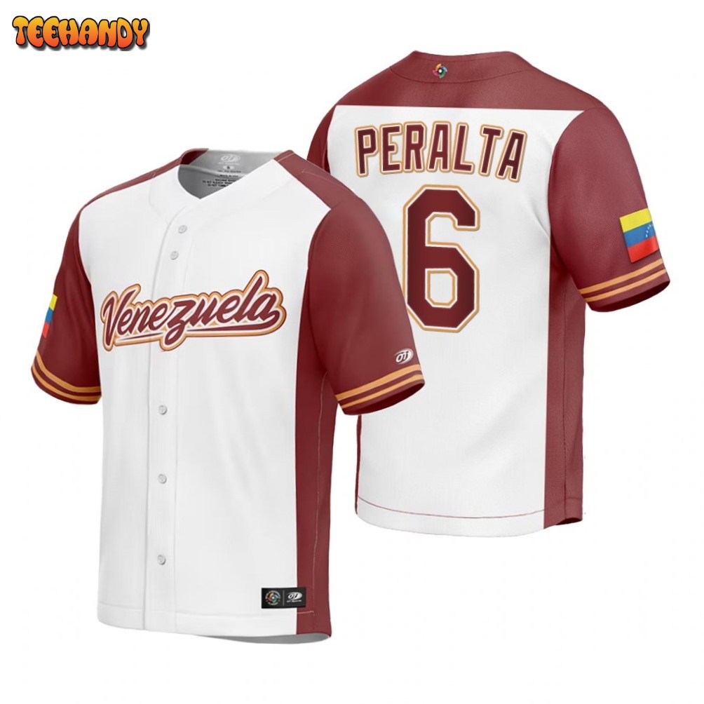 Venezuela David Peralta White Replica 2023 World Baseball Classic Jersey