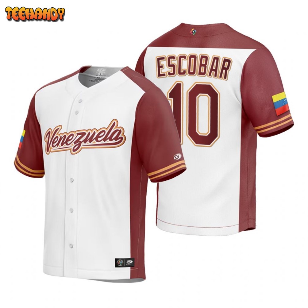 Venezuela Eduardo Escobar White Replica 2023 World Baseball Classic Jersey