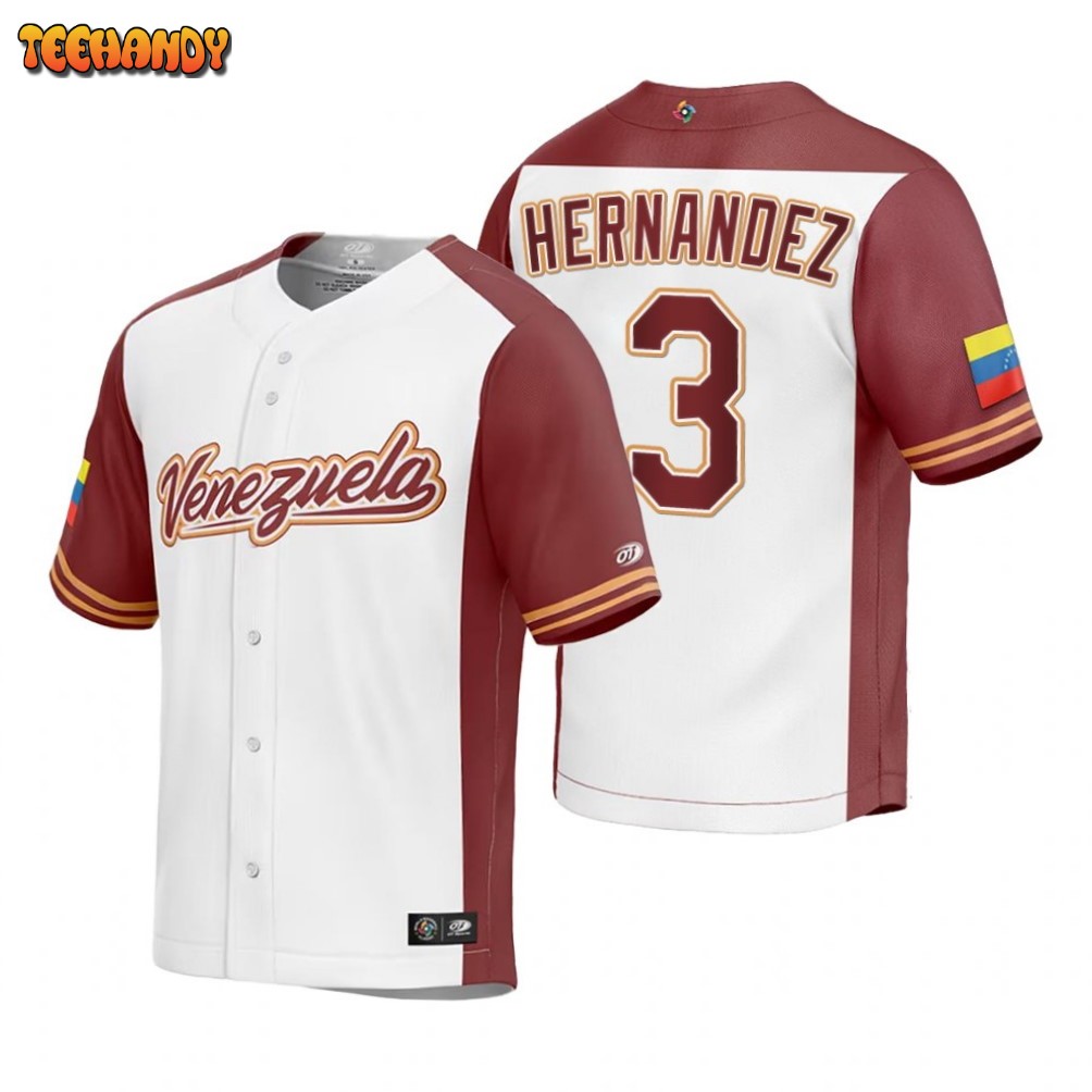 Venezuela Elieser Hernandez White Replica 2023 World Baseball Classic Jersey