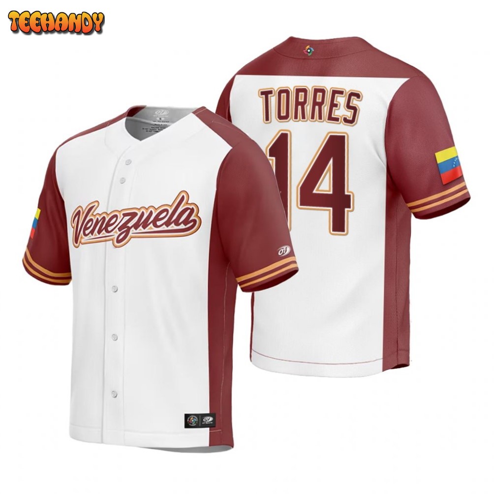 Venezuela Gleyber Torres White Replica 2023 World Baseball Classic Jersey