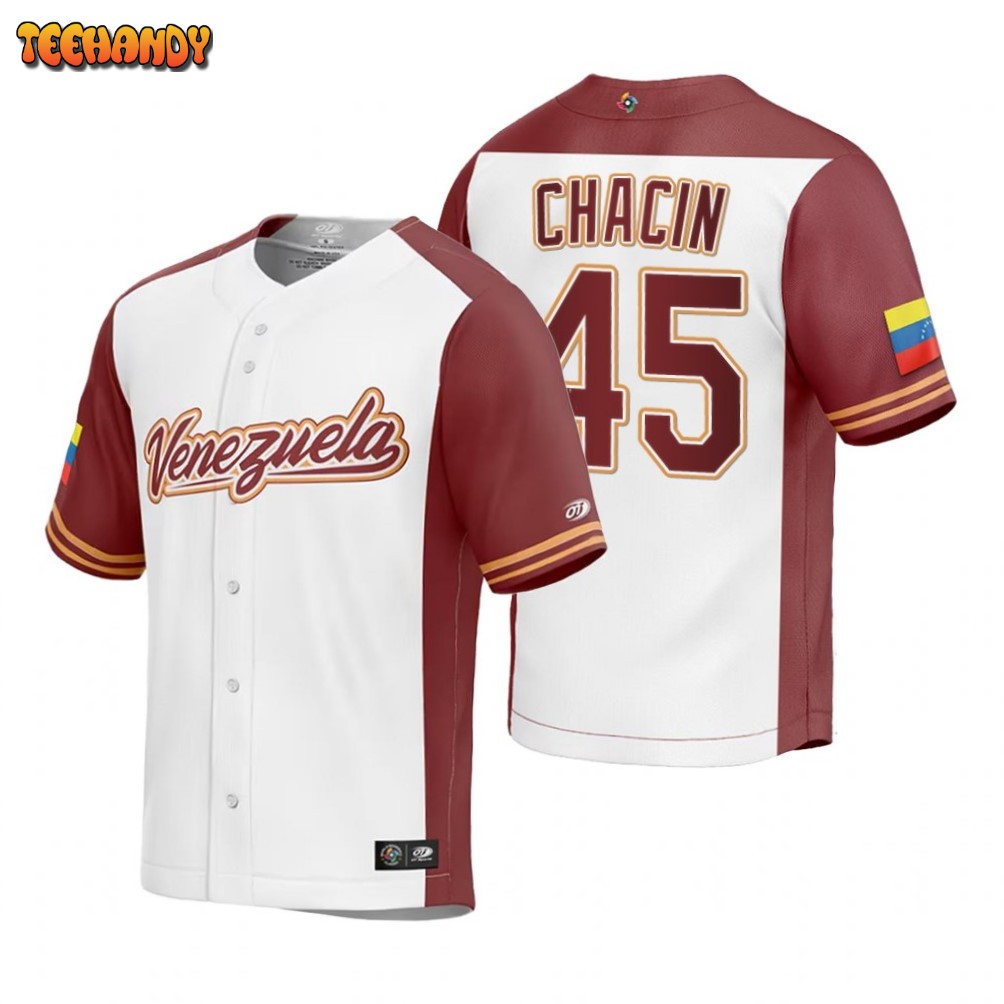 Venezuela Jhoulys Chacin White Replica 2023 World Baseball Classic Jersey